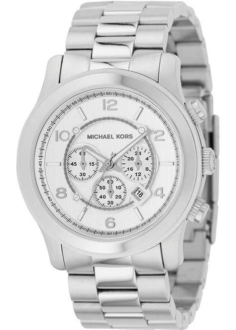 michael kors runway silver tone stainless steel chronograph watch|Michael Kors runway chronograph watch.